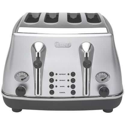 Delonghi Icona Classic 4 Slice Toaster Silver