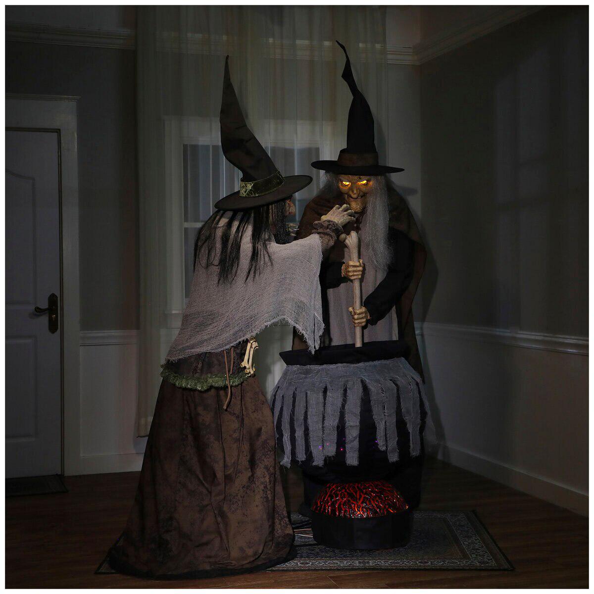 Deluxe Animated Witch Cauldron Duo