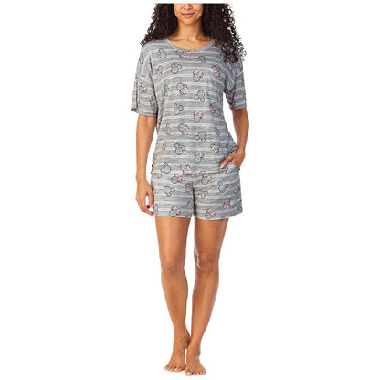Disney Mickey and Minnie Women's Pyjama Set 2pc Grey