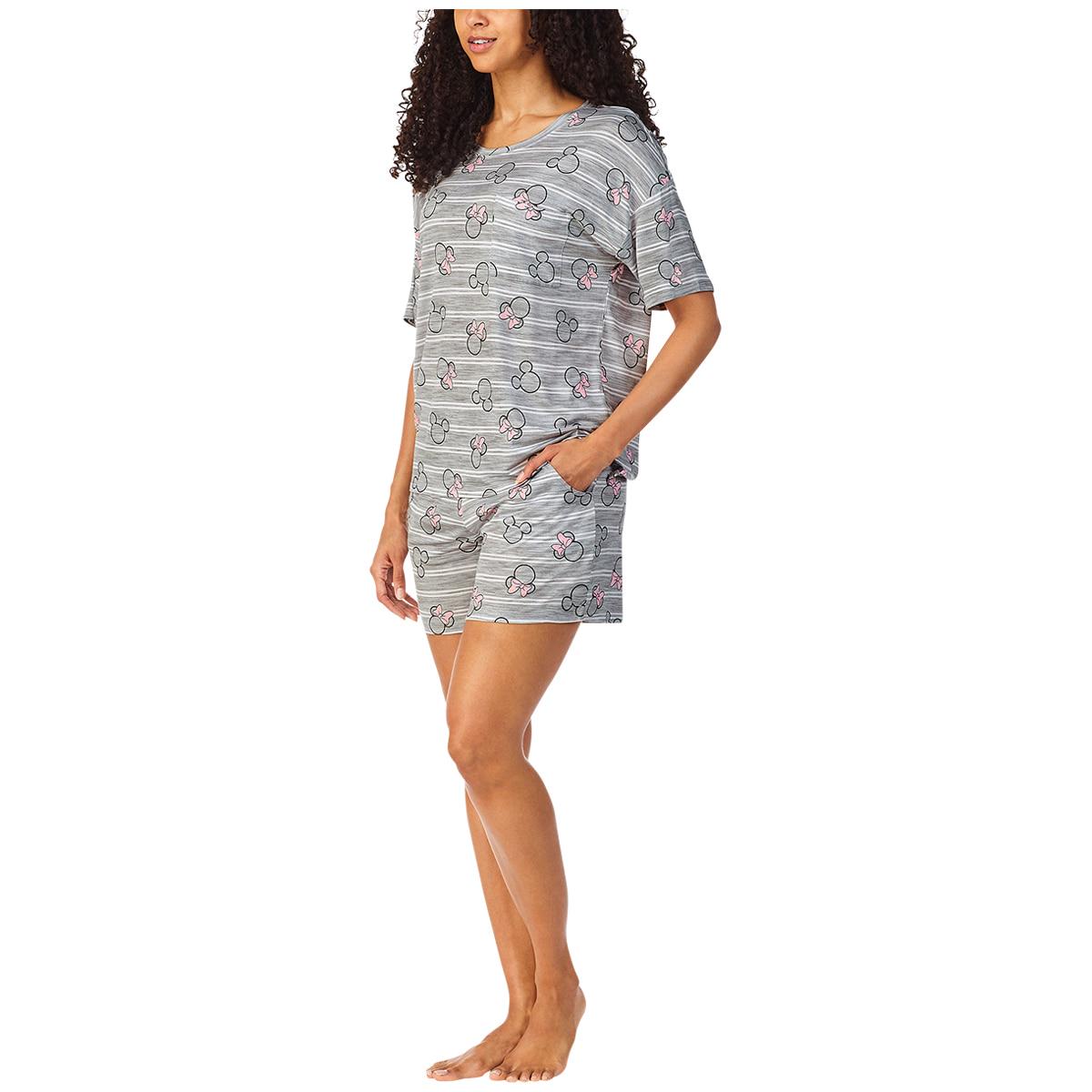 Disney Mickey and Minnie Women's Pyjama Set 2pc Grey