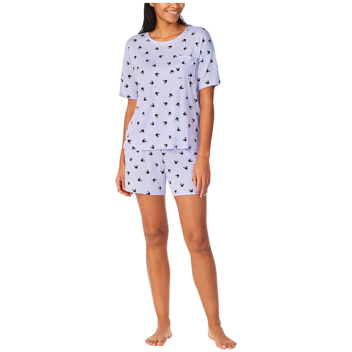 Disney Mickey and Minnie Women's Pyjama Set 2pc Purple