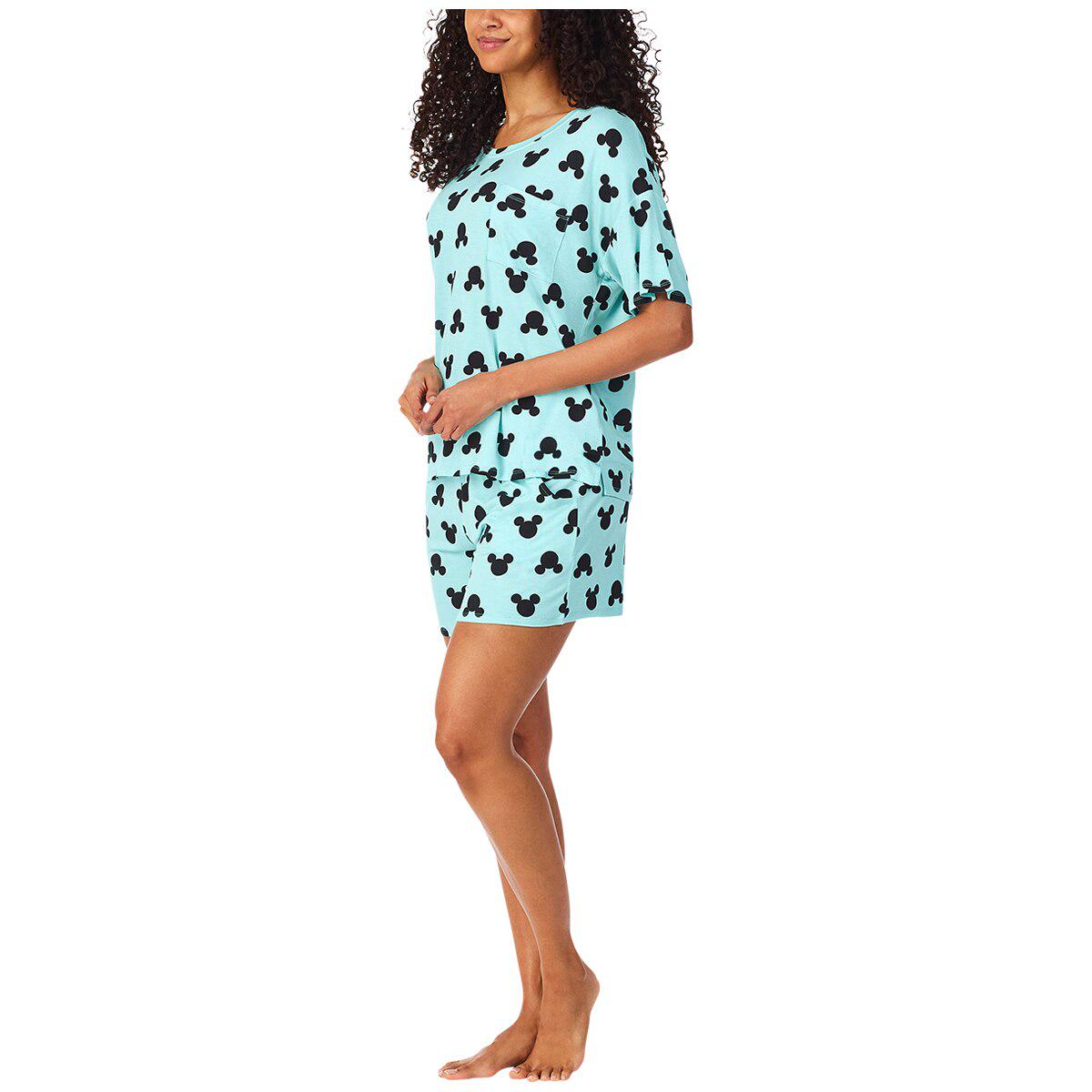 Disney Mickey and Minnie Women's Pyjama Set 2pc Blue