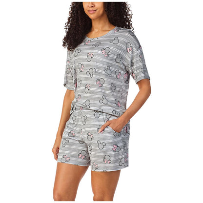 Disney Mickey and Minnie Women's Pyjama Set 2pc Grey