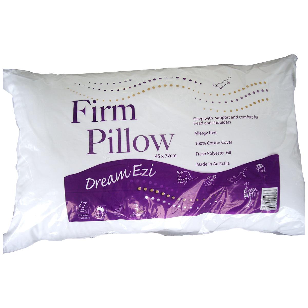 Dream-Ezi Cotton And Polyester Fill Pillow 45 x 72cm Firm