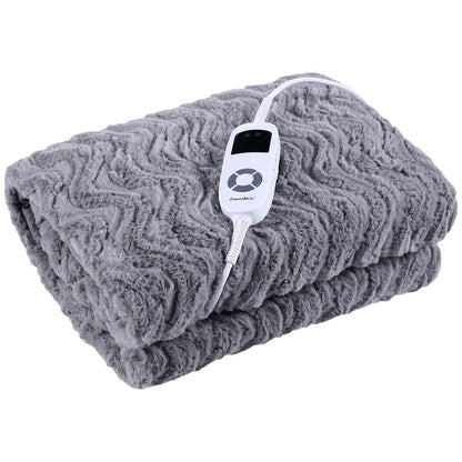 Dreamaker Faux Fur Heated Throw 500gsm Charcoal