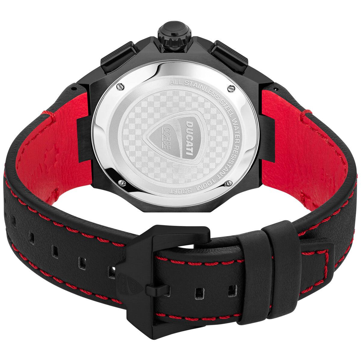 Ducati Motore Chronograph Men's Black Leather Watch