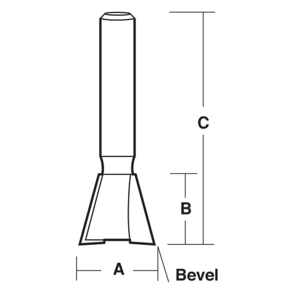 ECONOCUT Router Bit TCT Dovetail 14-Degree 14.3mm 1 2inch -Shank EY 1018 1 2