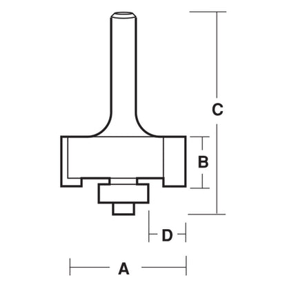 ECONOCUT Router Bit TCT Rebating 9.5mm 1 4inch -Shank EY 1712 B
