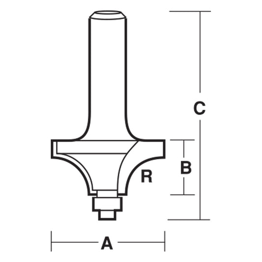 ECONOCUT Router Bit TCT Beading 12.7mm 1 4inch -Shank EY 616 B