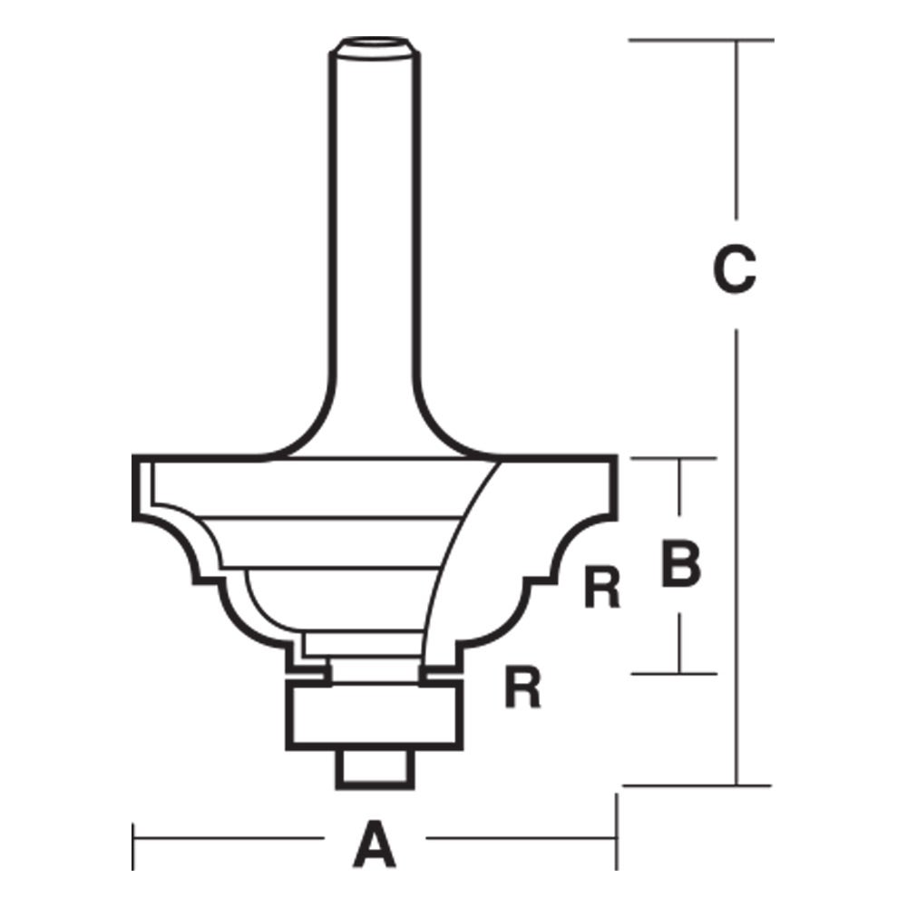 ECONOCUT Router Bit TCT Classical 4.8mm 1 2inch -Shank EYC 12 B 1 2