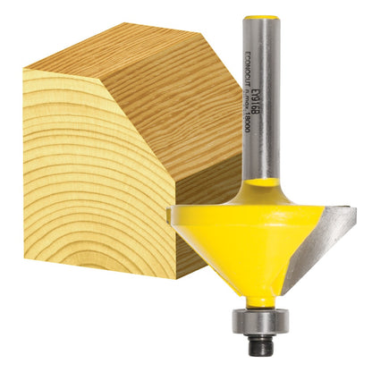 ECONOCUT Router Bit TCT Chamfering 45-Degree 32mm 1 4inch -Shank EY 916 B