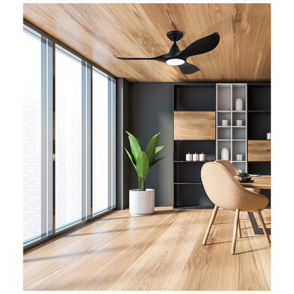 EGLO Noosa DC Fan 18W Tri-Colour LED Light Black
