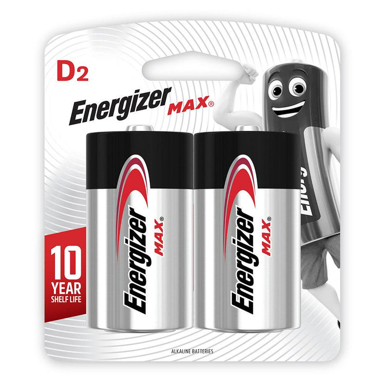ENERGIZER D 1.5V Alkaline Battery - 2 Pack E95BP2T