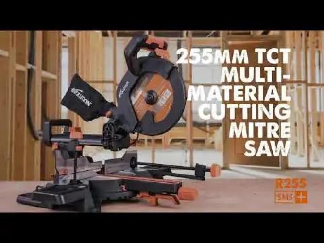 EVOLUTION 2000W 255mm Multi-Material Sliding Mitre Saw R255SMS