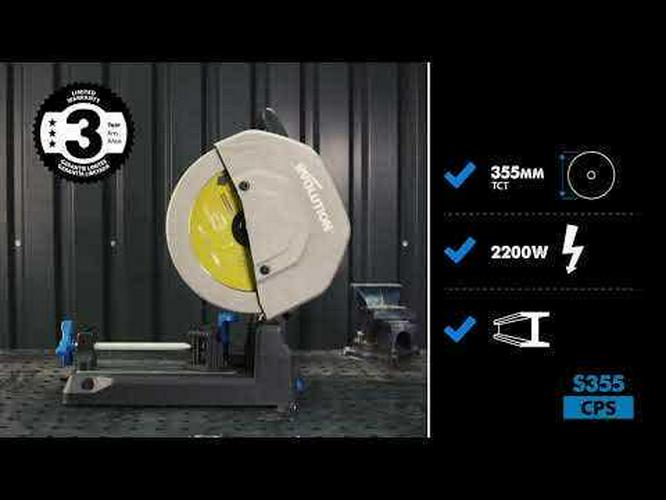 EVOLUTION 2200W 355mm Cold Cut Saw for Steel Cutting S355CPS