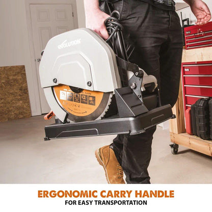 EVOLUTION 355mm 2200W Multi-Material Cutting Chop Saw w. Blade R355CPS