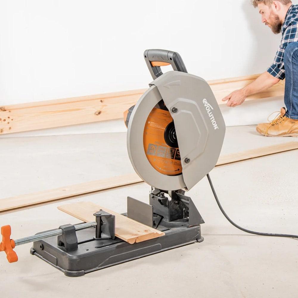 EVOLUTION 355mm 2200W Multi-Material Cutting Chop Saw w. Blade R355CPS