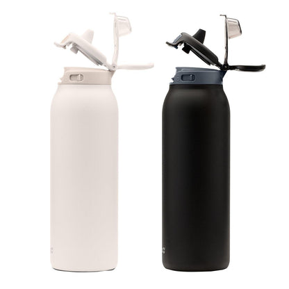 Ello Pop And Fill Water Bottle 2 Pack Black/White