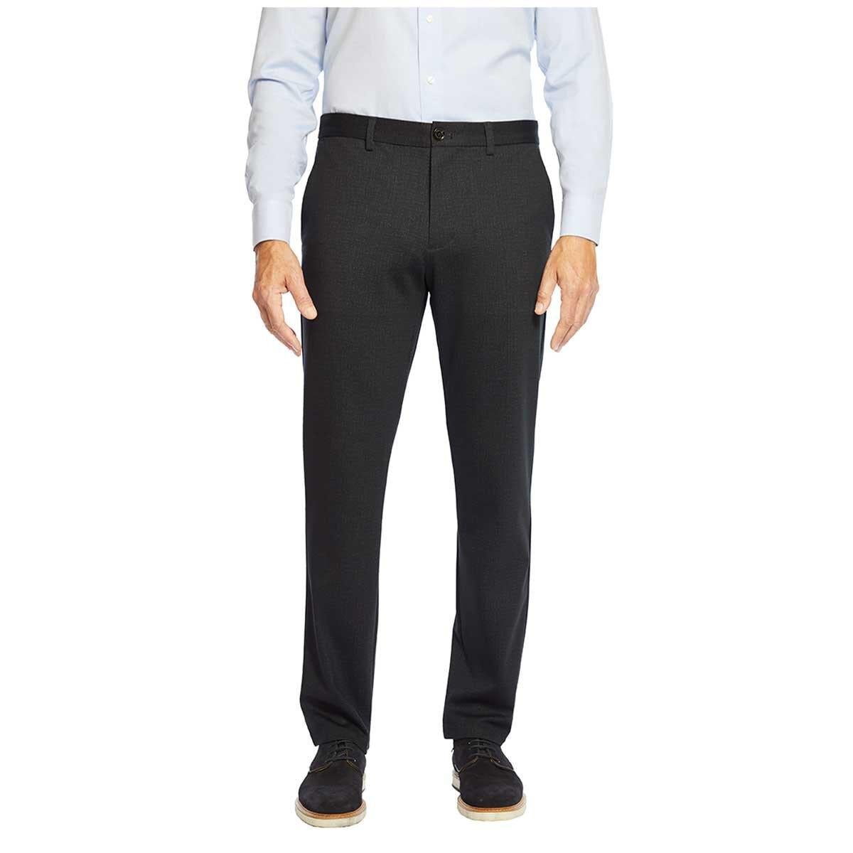 English Laundry Men's Flat Front Knit Dress Pant Asphalt