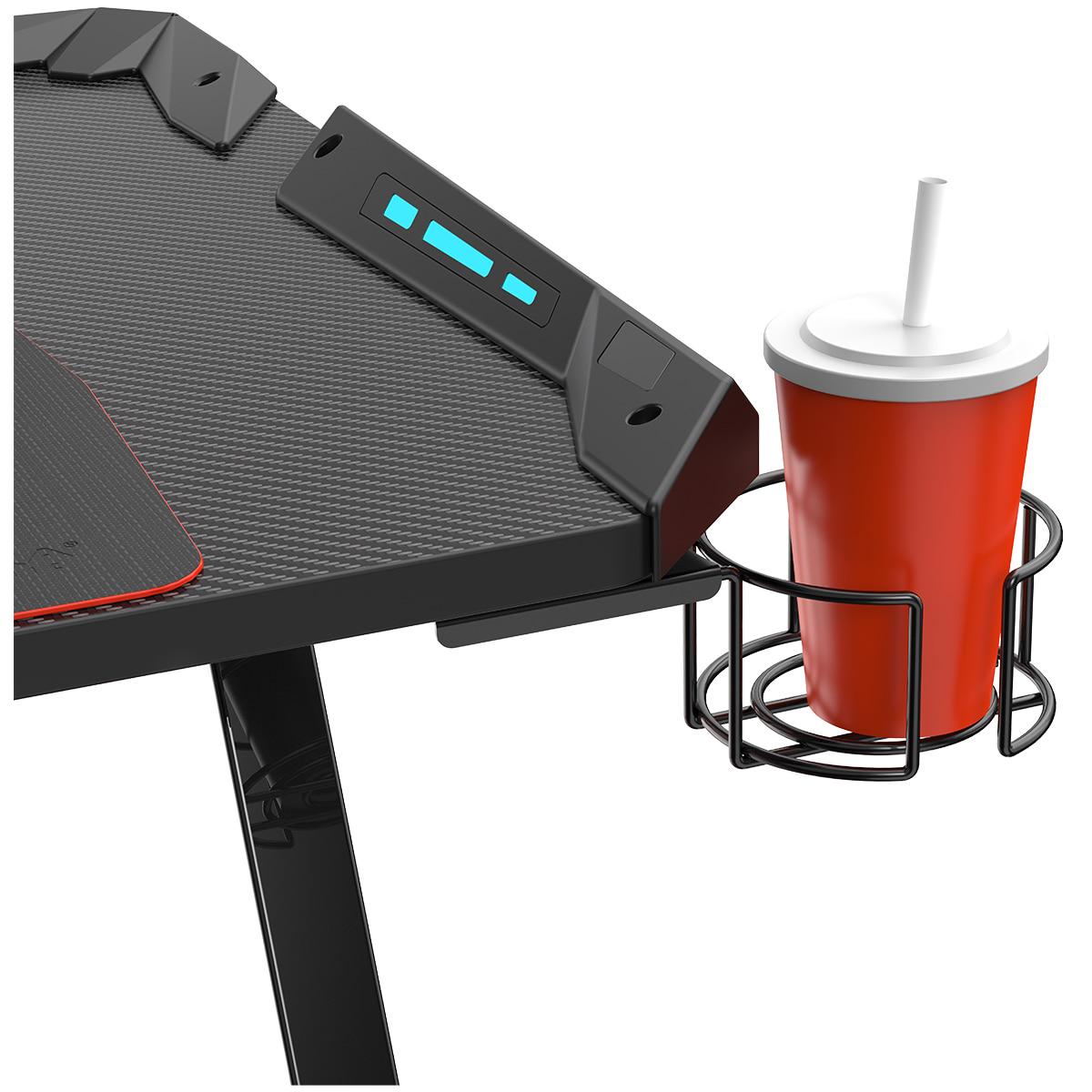 Eureka Ergonomic Gaming Desk with Blue LED Lights Z1-S