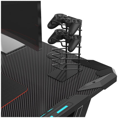 Eureka Ergonomic Gaming Desk with Blue LED Lights Z1-S