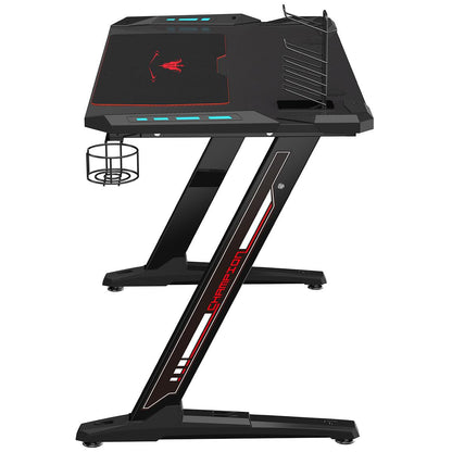 Eureka Ergonomic Gaming Desk with Blue LED Lights Z1-S