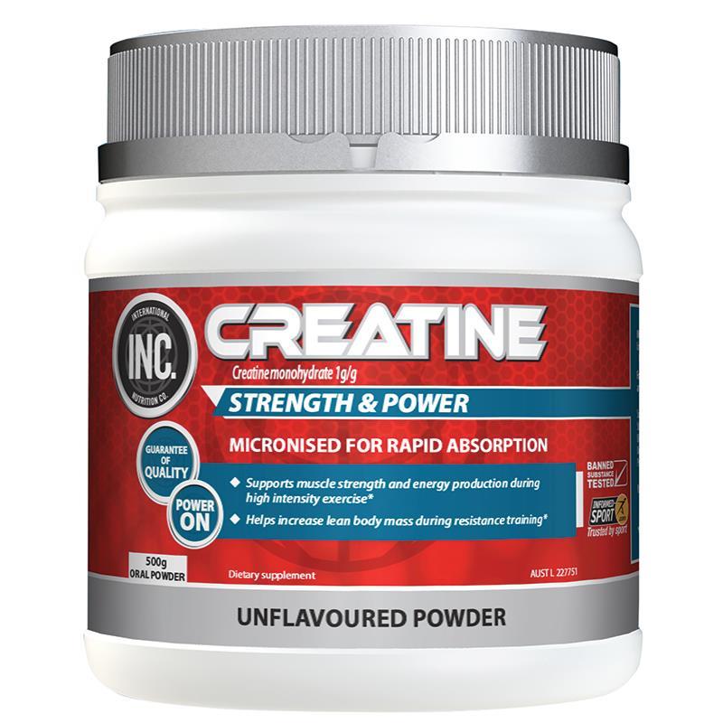 INC Creatine 500g - Micronized Creatine for Enhanced Muscle Strength