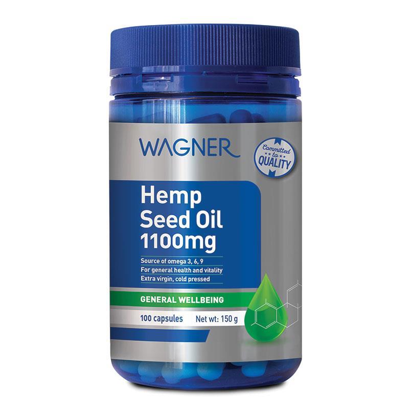 Wagner Hemp Seed Oil 1100mg Soft Capsules – 100 Count