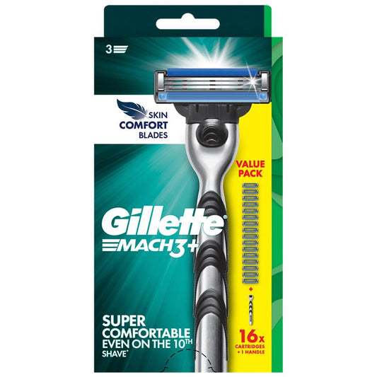 Gillette Mach 3 Razor + 16 Blades - Ultimate Shaving Solution