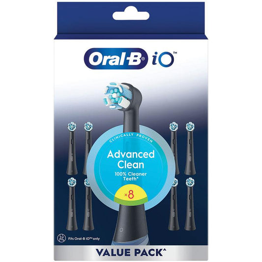 Oral B Power Toothbrush iO Advanced Clean Refills Black 8 Pack
