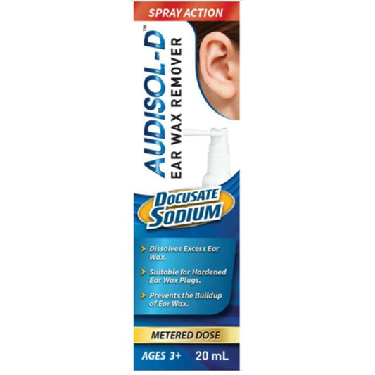 Audisol Ear Wax Remover 20ml - Effective Ear Wax Softening Solution