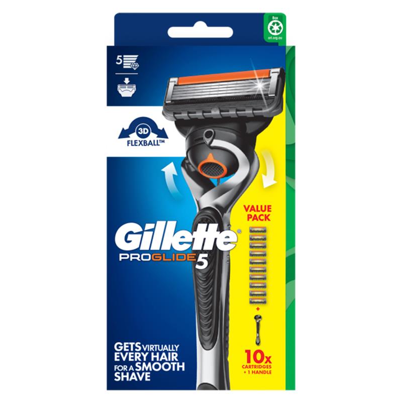 Gillette Proglide Manual Razor with 10 Blades - Precision and Comfort