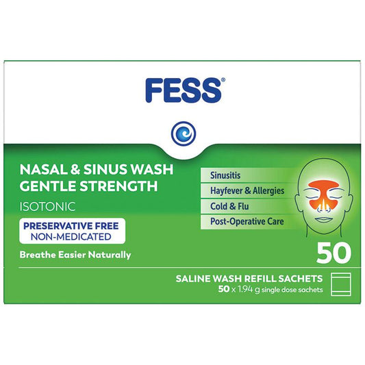 Fess Nasal & Sinus Wash 50 Sachets - Effective Nasal Care Solution
