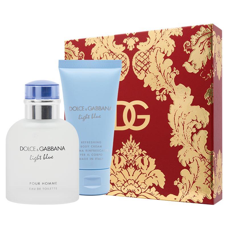 Dolce & Gabbana For Men Light Blue Pour Homme Eau de Toilette 75ml 2 Piece Set