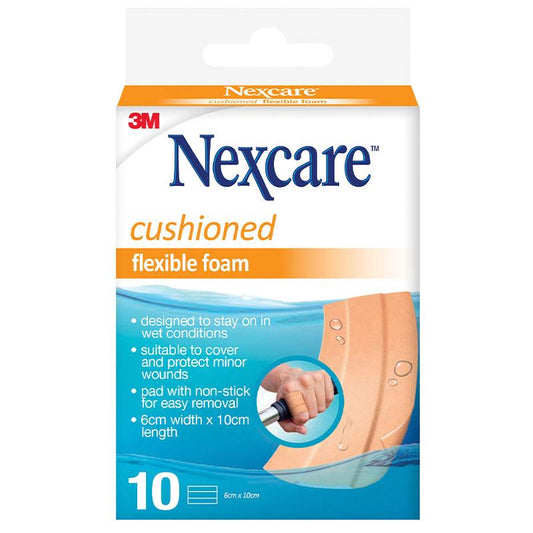 Nexcare‰ã¢ Cushioned Flexible Foam Lengths - 6cm x 10cm (10 Pack)