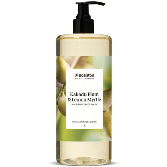 Bosistos Kakadu Plum & Lemon Myrtle Body Wash 1L | Natural Anti-Aging Formula