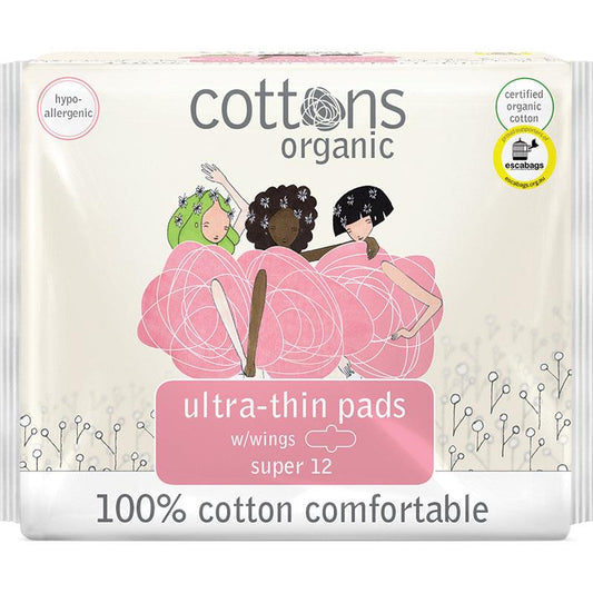 Cottons Super Absorbency Cotton Pads - 12 Count, Comfortable Fit
