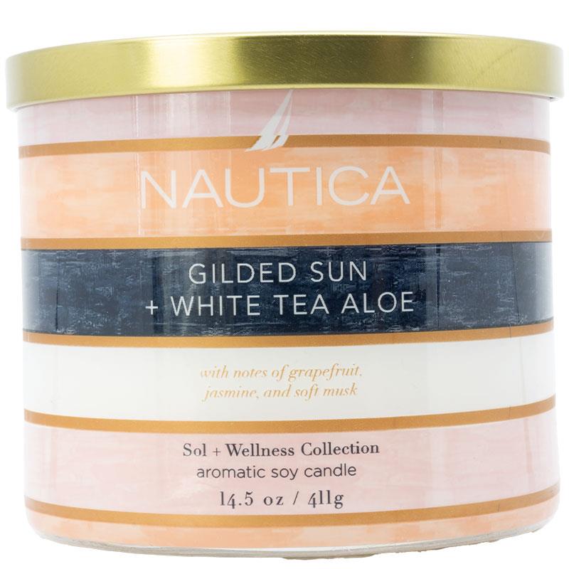 Nautica Home Gilded Sun & White Tea Aloe Candle 411g