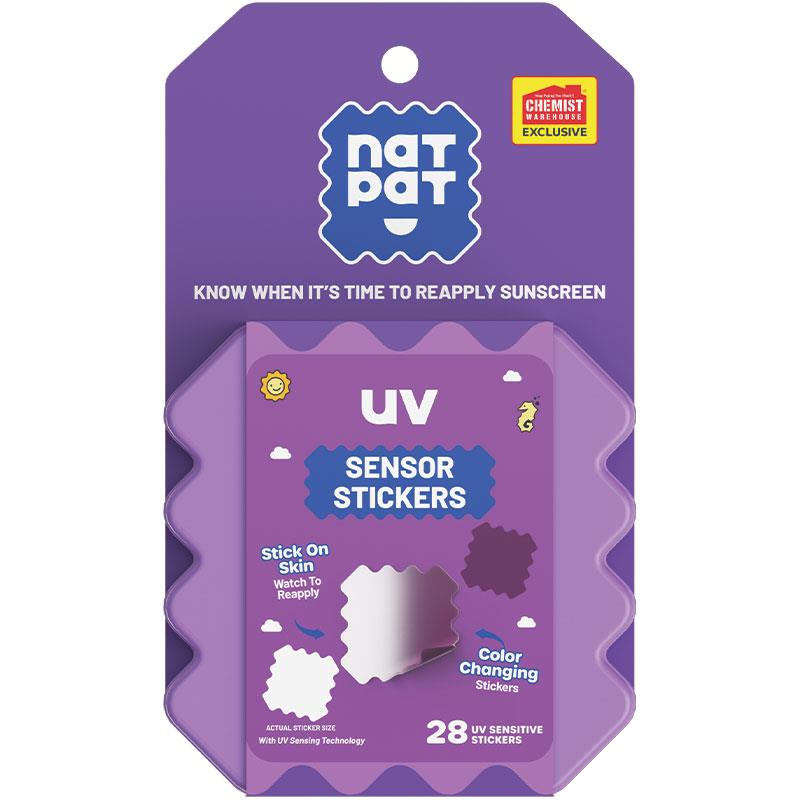 NatPat SunnyPatch UV Sensing Color Changing Stickers 28 Patches