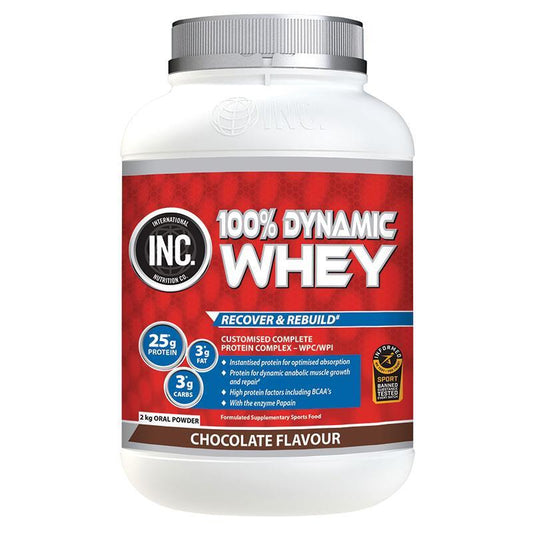 INC 100 Dynamic Whey Chocolate Flavour 2kg - Premium Protein for Muscle Growth