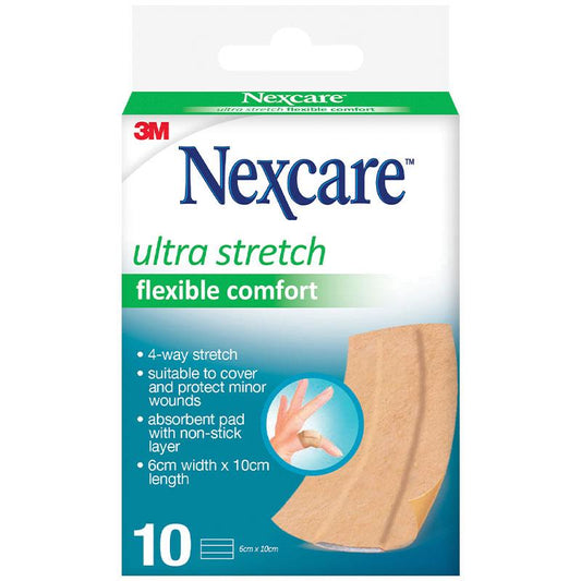 Nexcare‰ã¢ Ultra Stretch Flexible Comfort Lengths - 6cm x 10cm (10 Pack)