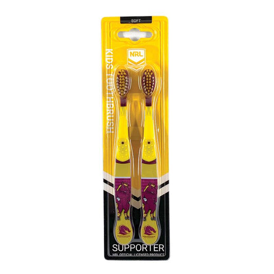 NRL Kids Toothbrush Brisbane Broncos Twin Pack