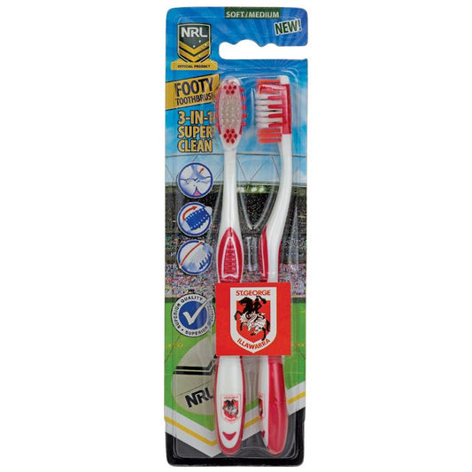 NRL Toothbrush St George Illawarra Dragons 2 Pack