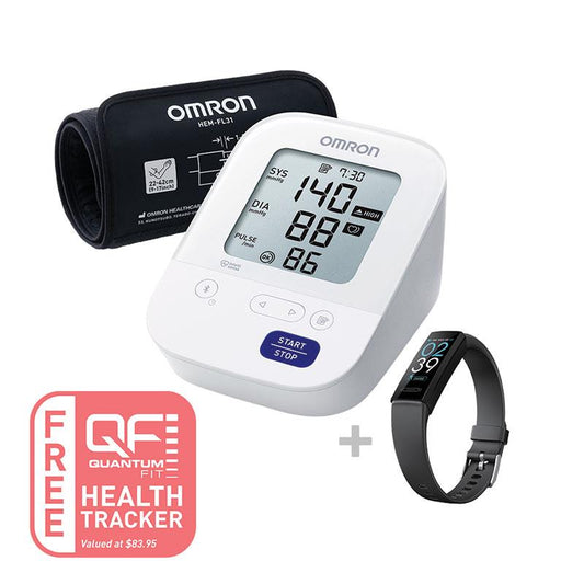 Omron HEM7156T Plus Blood Pressure Monitor + Bonus Quantum Fit Health Tracker