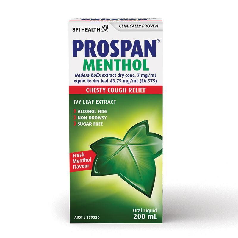 Prospan Chesty Cough Menthol (Ivy Leaf) 200ml - 48-Hour Relief from Chesty Coughs