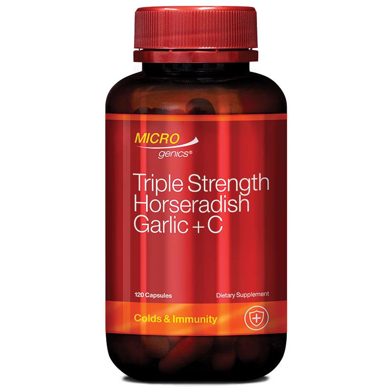 Microgenics Triple Strength Horseradish Garlic + C - 120 Capsules for Immune Support