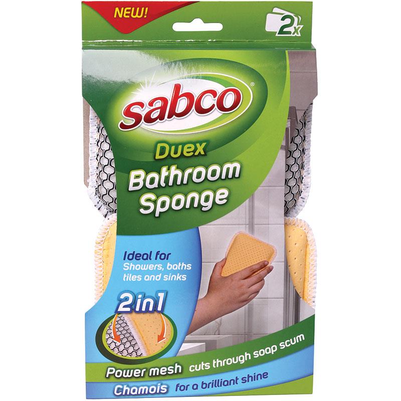 Sabco Duex Bathroom Sponge 2 Pack - Superior Cleaning Power