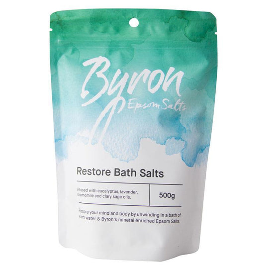 Byron Restore Bath Salts 500g – Epsom Sea Salt Soak for Relaxation