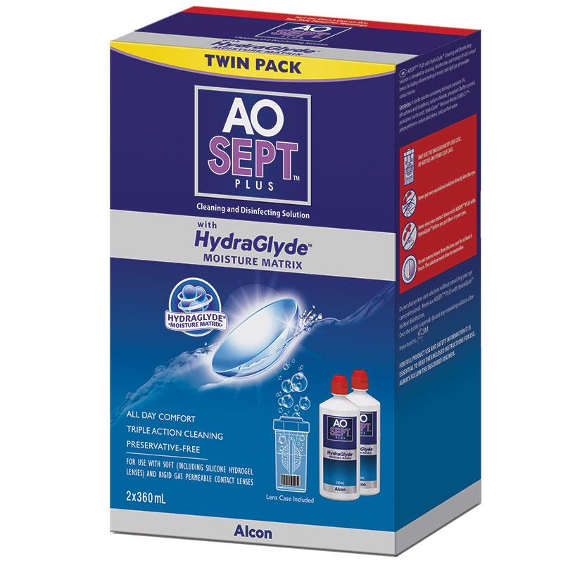 AOSEPT Plus with HydraGlyde 360ml Twin Pack