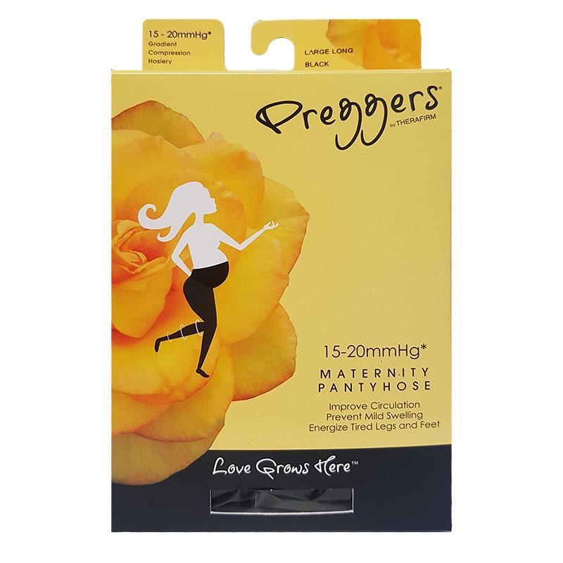 Preggers Maternity Pantyhose Black Large 15-20mmHg - Comfort & Support